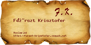 Fürszt Krisztofer névjegykártya